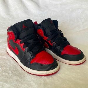 Red and Black Child Nike Shoes